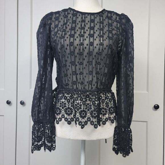 Melograno Rico long sleeve lace top, small - Picture 2 of 12